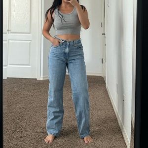Levi's Light Blue High-Rise Straight Jeans